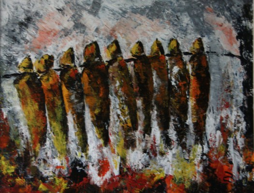 in der Räucherei-Bornholm 2009-Acryl gespachtelt